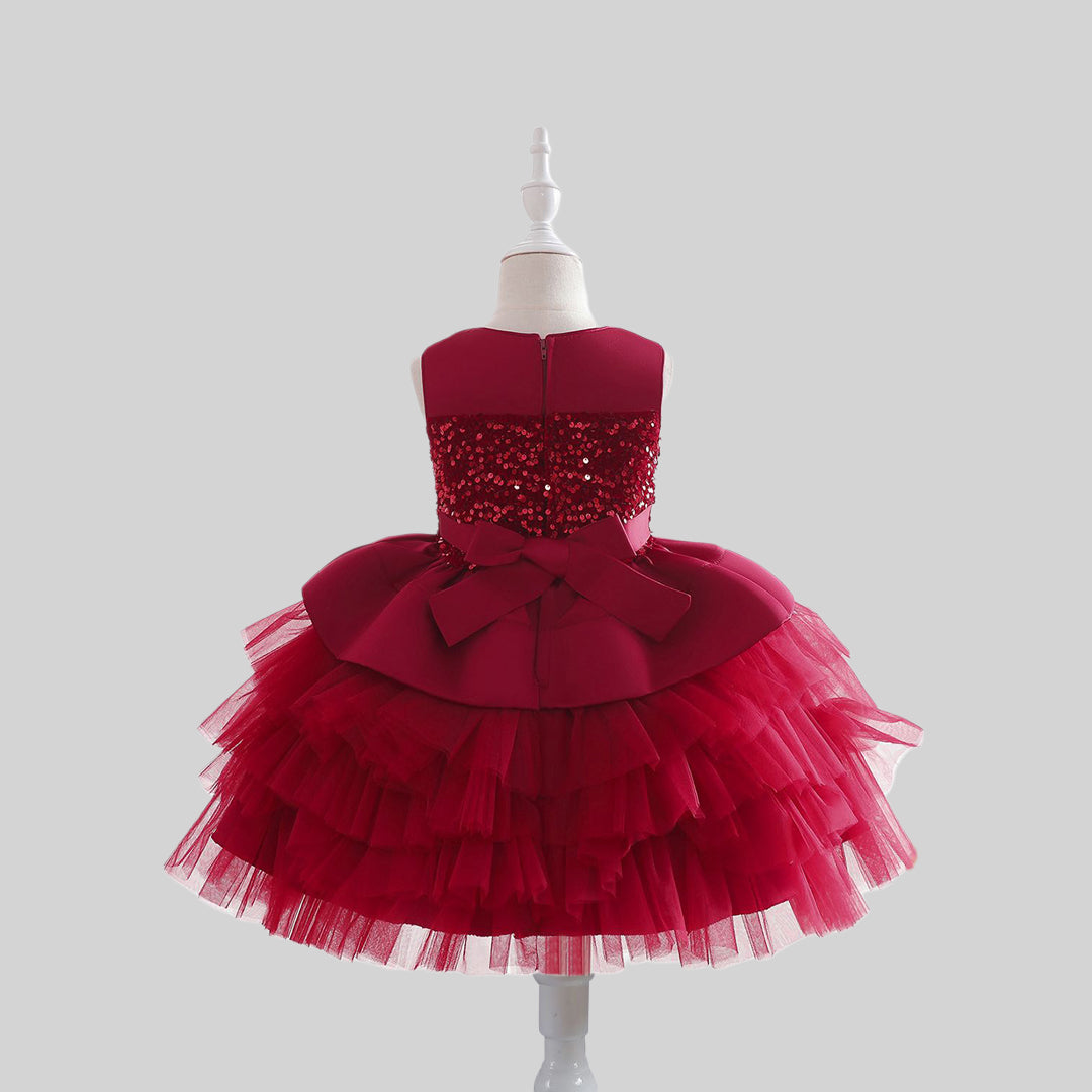 Girls Sequins Embellished Fit & Flare Party Wear Dress Party Dresses   