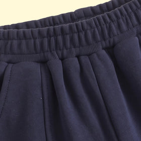 Boys Navy Blue Solid Elasticated Waist Jogger Joggers