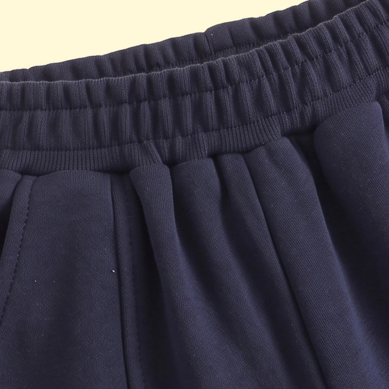 Boys Navy Blue Solid Elasticated Waist Jogger Joggers