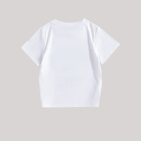 Girls White Typographic Printed Short Sleeves T-Shirt With Pants Set 2 pc. Sets