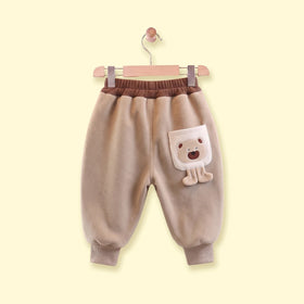 Boys Light Brown Paw Applique Jogger Joggers