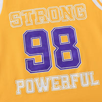 Boys Yellow Alphanumeric Printed Sleeveless T-Shirt With Shorts Summer Co-ord Set 2 pc. Sets
