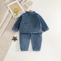 Girls Blue Polar Fleece Zipper Jacket With Jogger Co-ord Sets Sets