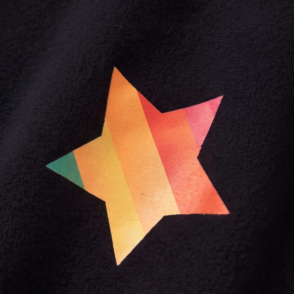 Boys Black Star Print Round Neck Sweatshirt Sweatshirts & Hoodies