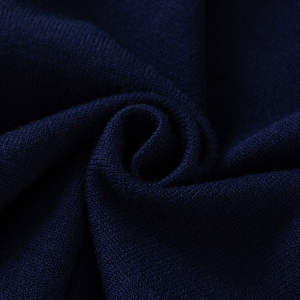 Boys Navy Blue Regular Sweater With Self-Design Puppy Patterns Sweaters & Cardigans