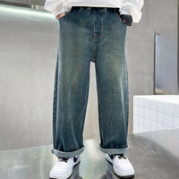Boys Blue Graphic Baggy Fit Denim Jeans Pants Blue 3-4 Y