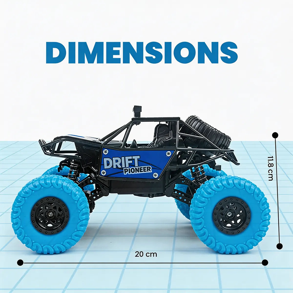 Kids Blue Rechargeable RC Monster Truck with Smoke Effect Trending Accessories
