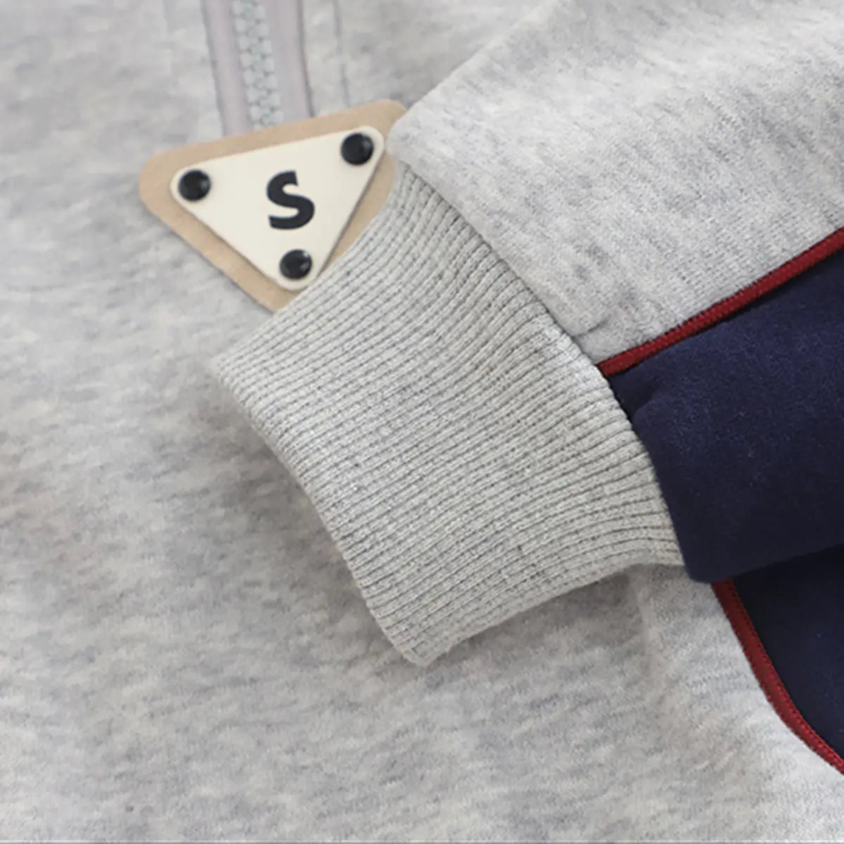 Boys Grey Color-blocked Sweatshirt With jogger Co-ord Sets Sets