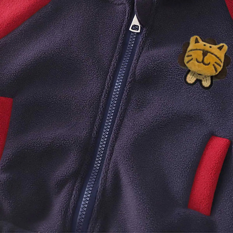 Boys Navy Blue Hooded Zipper Jacket With Puffer Vest & Jogger Sets Sets