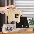 Boys Yellow Checked Short Sleeves Shirt With Denim Shorts Set Sets Yellow 1-2 Y