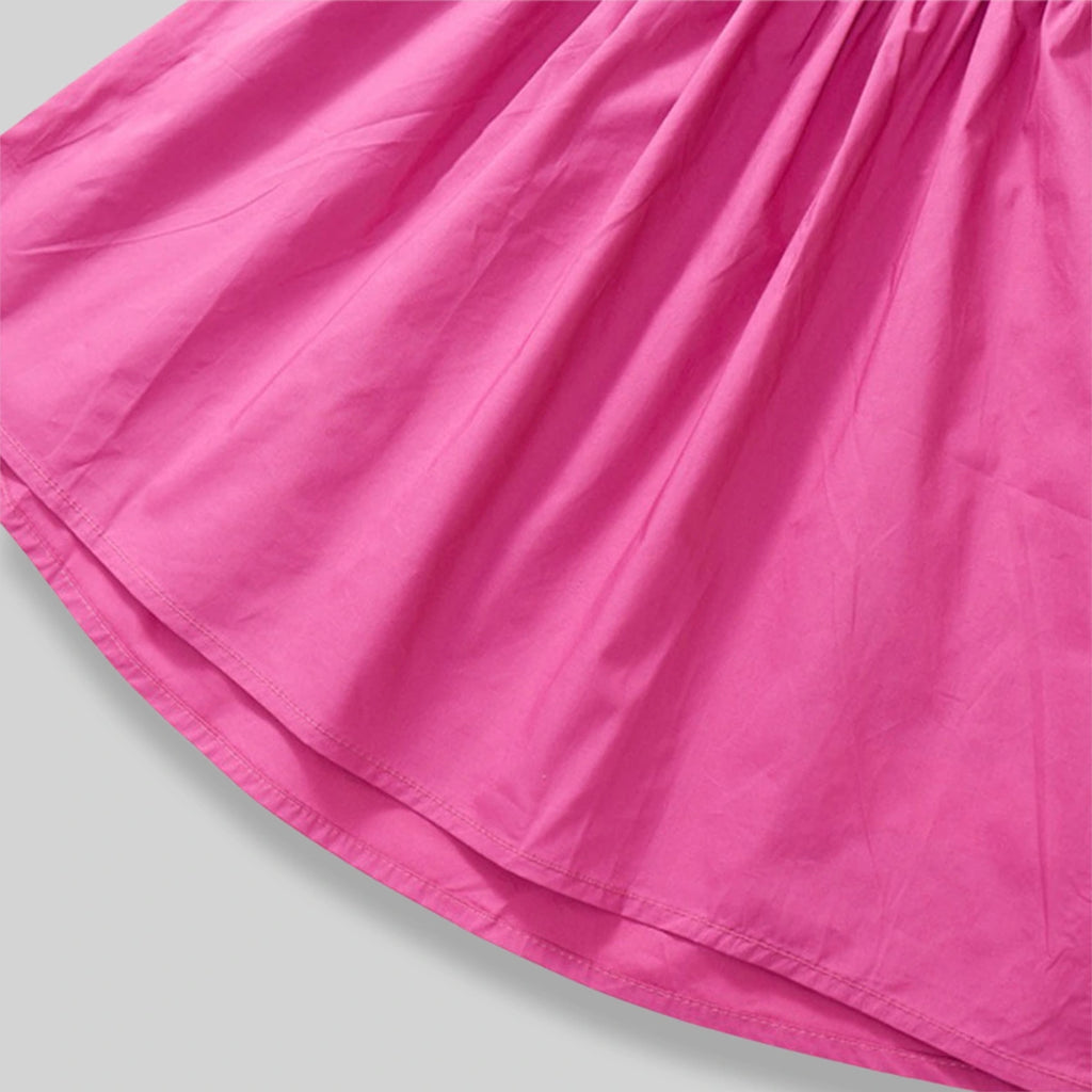 Girls Pink Crisscross Back Sleeveless A-Line Casual Dress Casual Dresses
