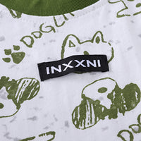Boys Green Dog Printed Short Sleeves T-shirt With Shorts Set Sets