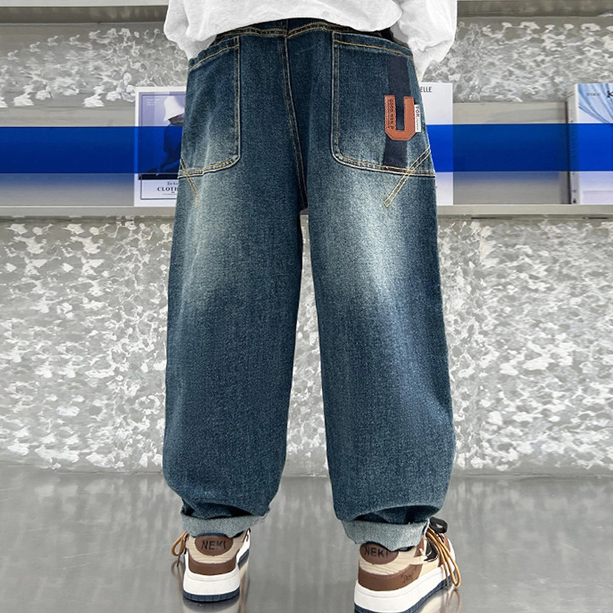 Boys Blue Relaxed Fit Ankle Length Denim Jeans Pants