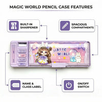 Magnetic Pencil Box for Girls Cute Cartoon Stationery Organizer Trending Accessories