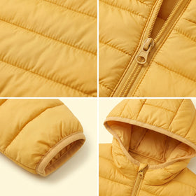 Girls Yellow Hooded Quilted Puffer Jacket Coats & Jackets