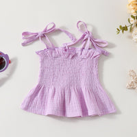 Girls Elasticated Crop Top With Shorts Set Sets   