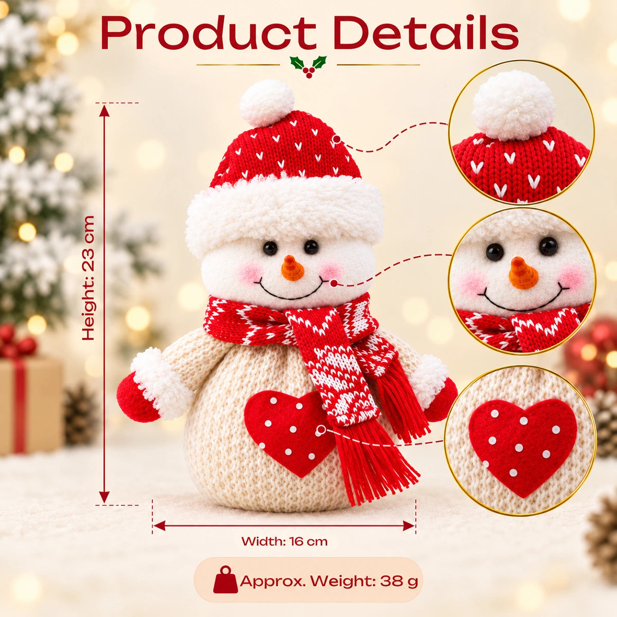 Knitted Snowman Christmas Gift Bag Trending Accessories