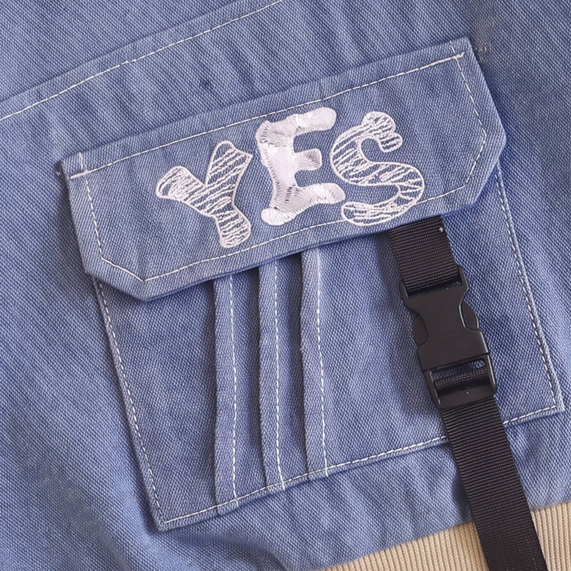 Boys Blue Typographic Sweatshirt & Denim Pants Sets Sets