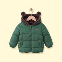 Boys Green Bear Ear On Hood Zip-up Puffer Jacket Coats & Jackets Green 1-2 Y