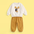 Girls Graphic Sweatshirt With Mustard Pants Sets Sets Mustard 1-2 Y