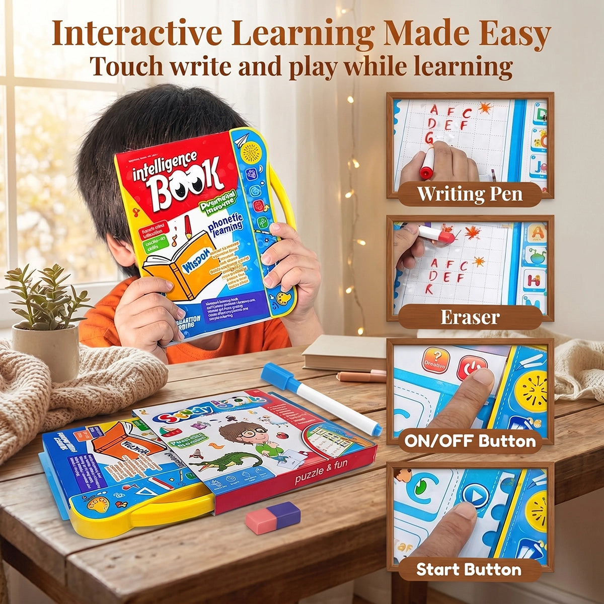 Interactive Talking Sound Book for Kids with Marker- Learn Alphabets, Numbers, Shapes & Phonics -Educational Musical Learning Toy for Toddlers -2 to 7 Years Trending Accessories