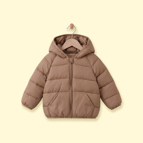 Boys Brown Hooded Quilted Puffer Jacket Coats & Jackets Brown 1-2 Y