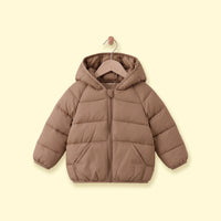 Boys Brown Hooded Quilted Puffer Jacket Coats & Jackets Brown 1-2 Y