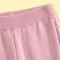Girls Pink Long Sleeves Cardigan & Pants Sets Sets