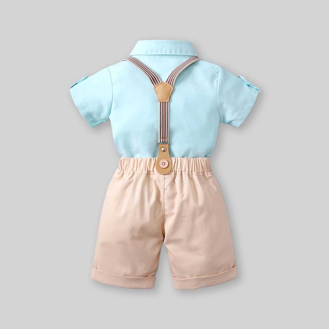 Boys Short Sleeve Shirt With Suspender Shorts Set 2 pc. Sets   