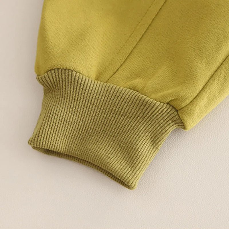 Boys Green Graphics Printed Sweatshirt With Jogger Sets Sets