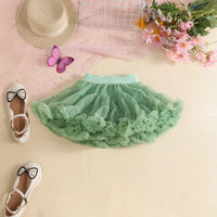 Girls Lime Green Butterfly Applique Halter Top With Tiered Tulle Tutu Skirt Sets Sets