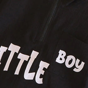 Boys Black Typographic Printed Oversized T-Shirt With Shorts Co-ord Sets Sets