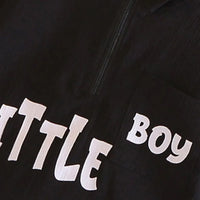 Boys Black Typographic Printed Oversized T-Shirt With Shorts Co-ord Sets Sets