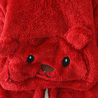 Boys Red Fleece Bear Themed Hoodie With Jogger Sets Sets