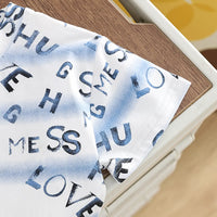 Boys Blue Typographic Print T-Shirt With Denim Shorts Set Sets