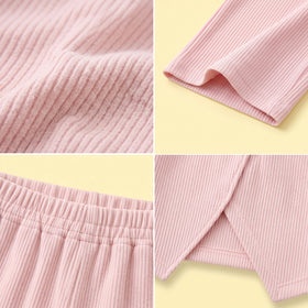Girls Pink Knitted Top & Pants Co-ord Sets Sets