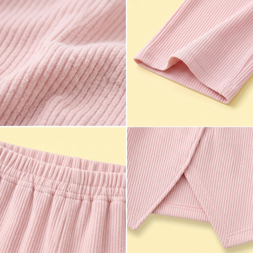 Girls Pink Knitted Top & Pants Co-ord Sets Sets