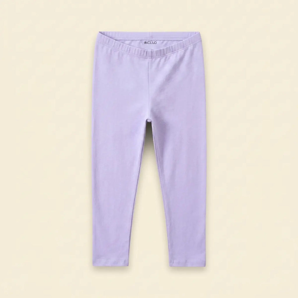 Girls Lavender Solid Ankle Length Leggings Leggings & Tights