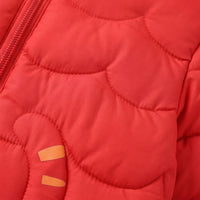 Girls Red Bear Ear On Hood Quilted Zip-up Jacket Coats & Jackets