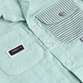 Boys Green Checked Short Sleeves Shirt With Shorts Sets Sets