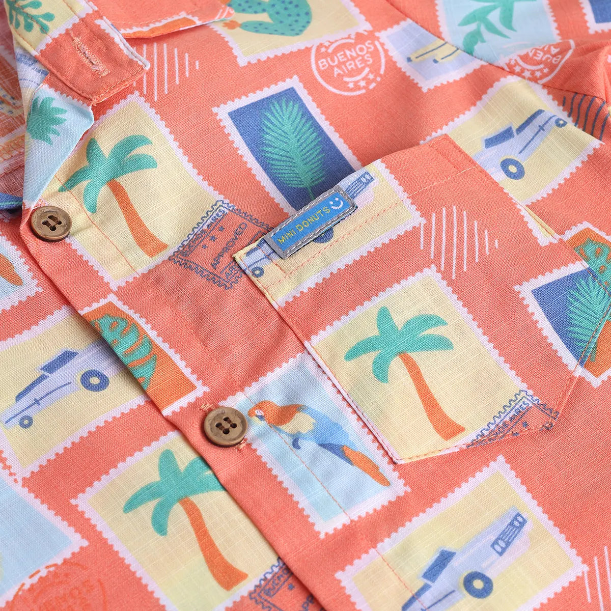 Boys Orange Graphic Short Sleeve Shirt With Elasticated Shorts Sets 2 pc. Sets
