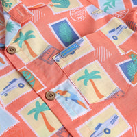 Boys Orange Graphic Short Sleeve Shirt With Elasticated Shorts Sets 2 pc. Sets
