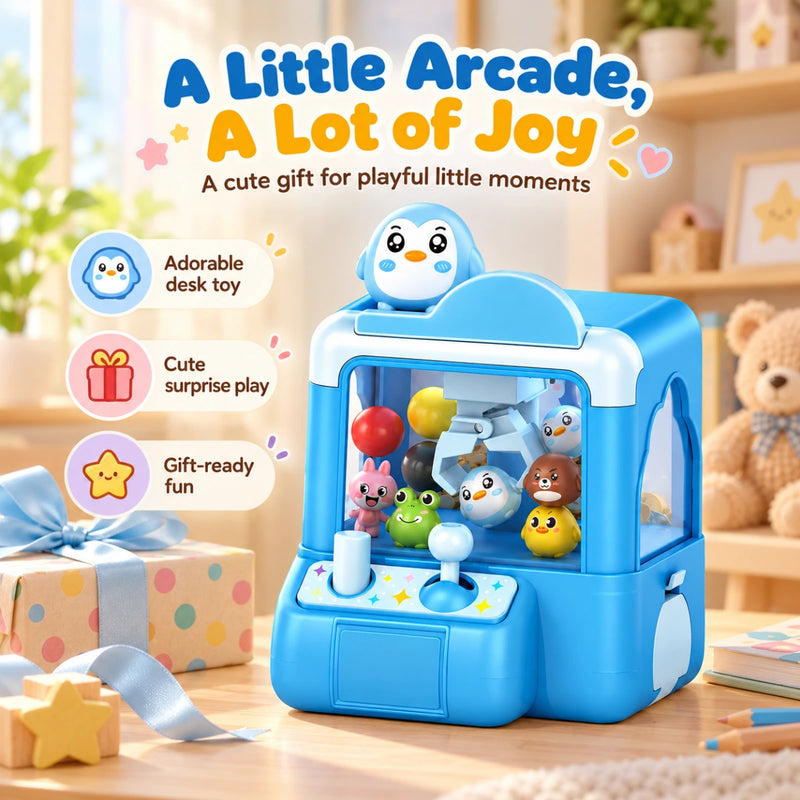 Blue Mini Ball Claw Machine Toy for Kids Trending Accessories