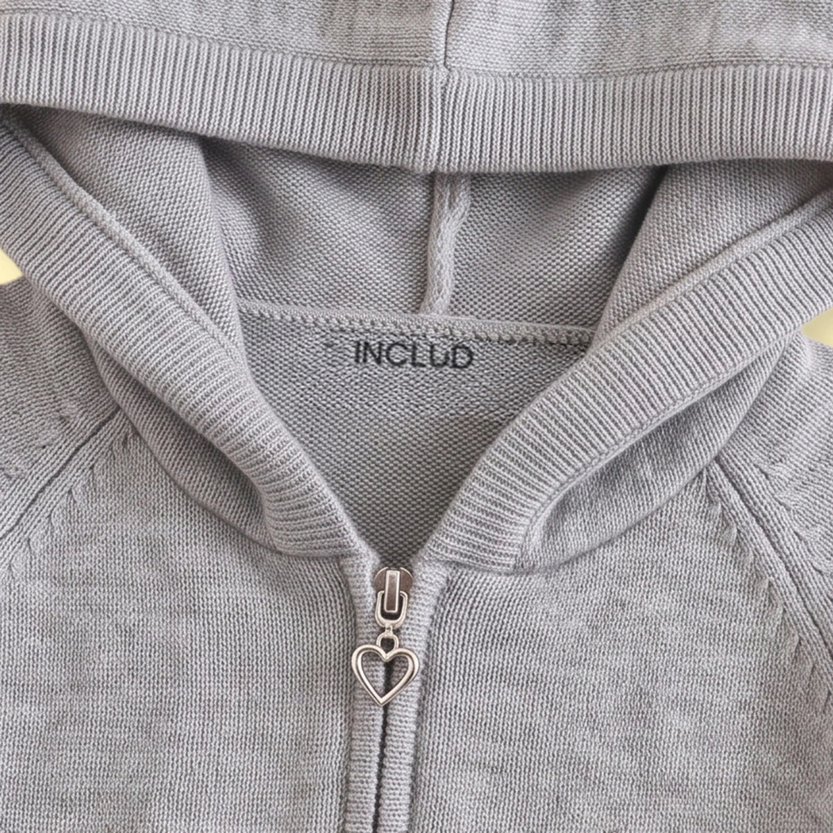 Girls Grey Hooded Zip-up Sweater & Pants Co-ord Sets Sets