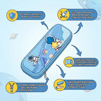 Astronaut Pencil Case -Light Blue 3D Space Gear for Kids Trending Accessories