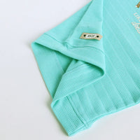 Boys Sea Green Typographic Printed Short Sleeve T-shirts With Elasticated Shorts Sets Sets