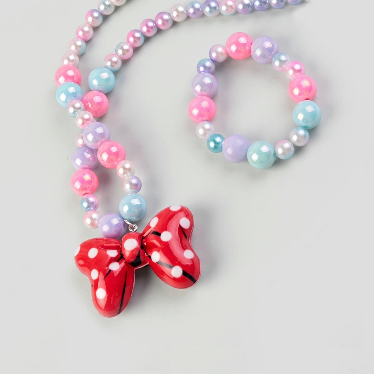 Pack Of 3 Girls Multicolour Frozen Heart Necklace and Bracelet Sets Necklace and Bracelet