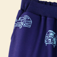Girls Navy Blue Printed Joggers - Pack Of 2 Trackpants & Joggers