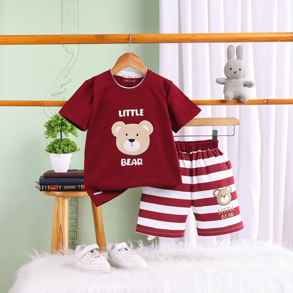 Boys Rust Bear Graphic T-Shirt With Shorts Sets Sets Rust 1-2 Y