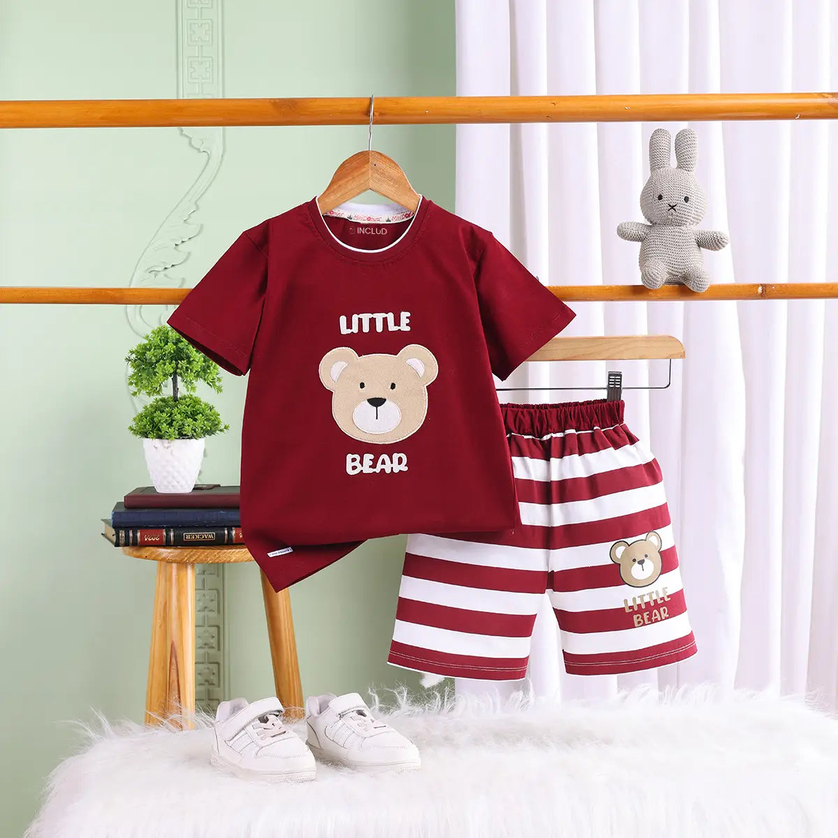 Boys Rust Bear Graphic T-Shirt With Shorts Sets Sets Rust 1-2 Y